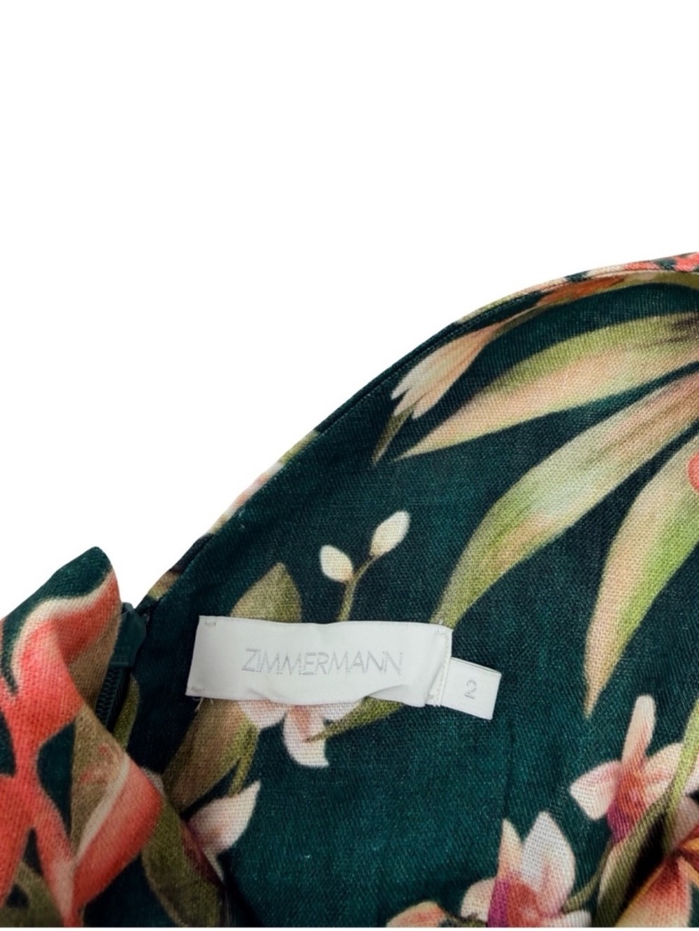 Zimmermann Lexi Tie Mini Dress Size 2 US M/8
Green Palm Linen Wedding Guest - Picture 6 of 9